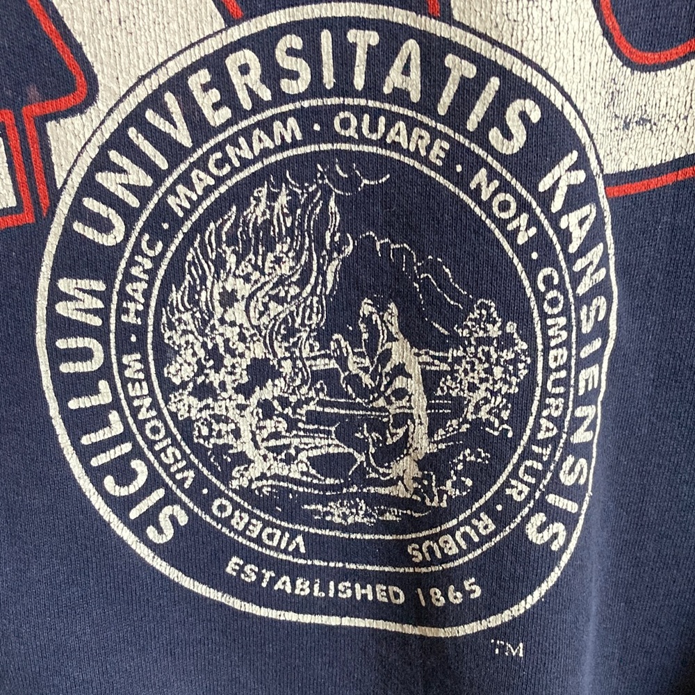 Vintage KU Champion Dark Blue Crewneck Sweater - Picture 3 of 4